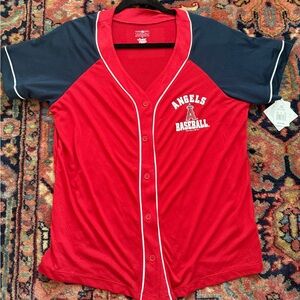 Red and Navy Angels Mesh Jersey Shirt